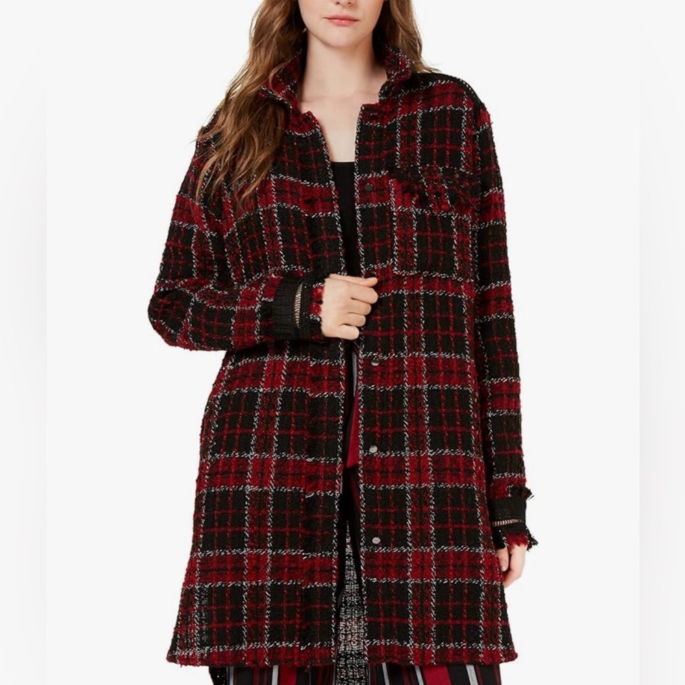 Shacket/Overshirt Red/Black Tweed Sz S